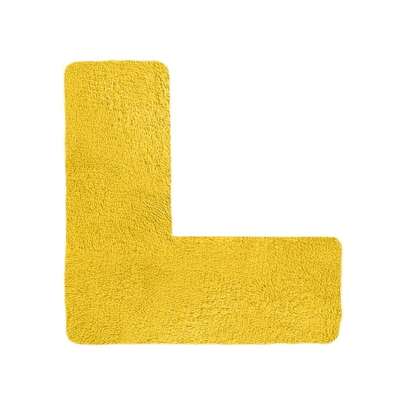 HBBKVI L Corner Bathroom Rug, Non Slip Absorbent Machine Washable Bath Mat, Soft Plush Shower Rug for Wet Floor, 47x47x29.5in, Black Gray Red Yellow Brown