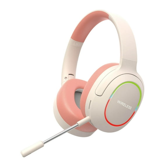 HBBKVI L800 Over-Ear Bluetooth Headphones LED Lighting Foldable Wireless Headphones Low Latency with Microphone and Breathing