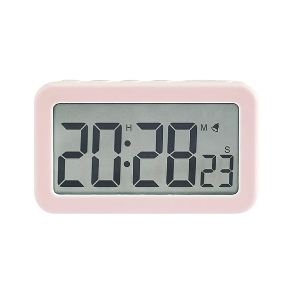 HBBKVI LED Display Alarm Clock, Stopwatch & Countdown Digital Clock for Home Office, 12/24H Display Snooze Alarm Clock, Pink