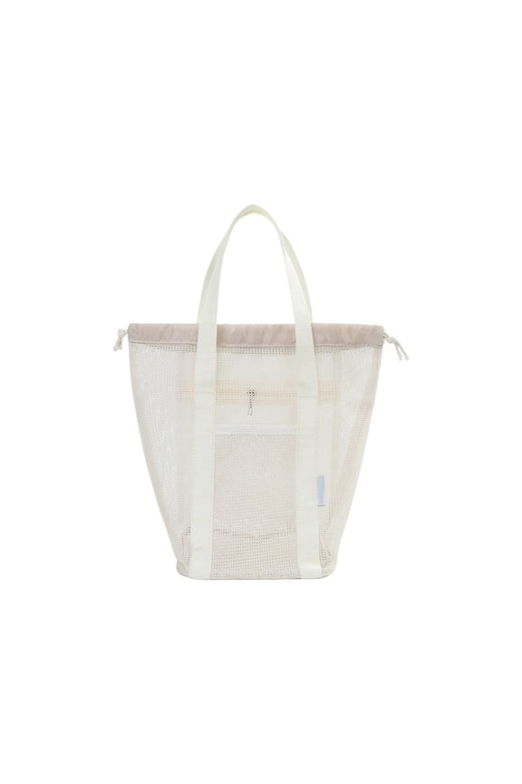 Large Capacity 12x12x7in Mesh Tote Bag Travel Storage Bag Large Capacity Draining Storage Bag Dry Wet Separation Beach Bag Mesh Tote Bag