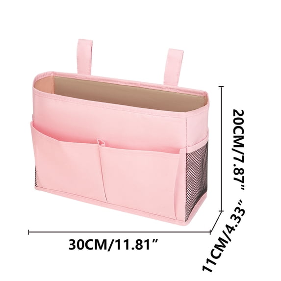 HBBKVI Large Capacity Hanging Bedside Storage Organizer with Multiple Pockets, 12x4.3x7.9in, Waterproof Polyester, for Dorm Upper Bunk, Bedside Table, Phone Hanging