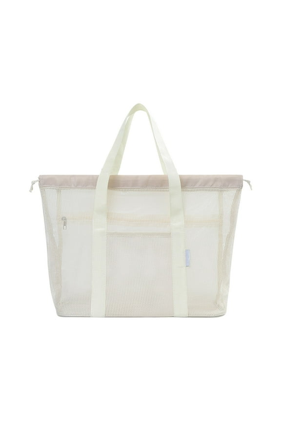 Large Capacity Travel Wet Dry Separation Mesh Beach Tote Bag Travel Storage Bag Large Capacity Draining Storage Bag Dry Wet Separation Beach Bag Mesh Tote Bag