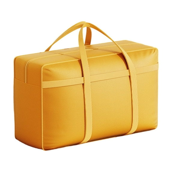 HBBKVI Large Capacity Yellow Storage Bag, 39x23x12in, Waterproof Travel Moving Tote for Clothes Quilt Blanket, Home Bedroom Organization