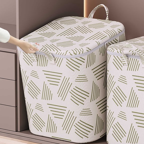 HBBKVI Large Storage Bags with Handles, Stackable Clothes Storage Bins for Comforter Quilt Bedding, Bedroom Living Room Organization Blanket Storage