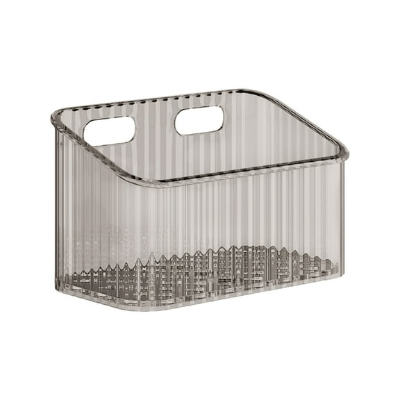 HBBKVI Large Transparent Plastic Wall Mounted Bathroom Organizer Box, 6.5x4.4x2.95in Adhesive Hanging Shelf for Shower Kitchen Cabinet, 1 Pcs