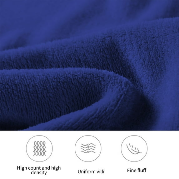 HBBKVI Luxury Fleece Throw Blanket 39" × 55", Blue Throw Blanket for Chair Couch, Soft Cozy Flannel Throws