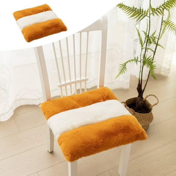 HBBKVI Memory Foam and Fluffy Chair Cushion, Extra Thick Soft Seat Cushion for Home, Office, Dining, Floor, Non-Slip Bottom, 17" x 17", Machine Washable, Yellow