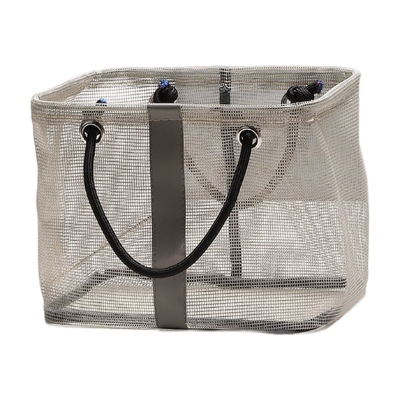 HBBKVI Mesh Wash Bag Portable Storage Organizer Mesh Wash Bag Portable Storage Organiser Hand Carry Bath Bag Polyester Mesh Beach Bag Tote Wash Bag Beach Toy Storage Bag