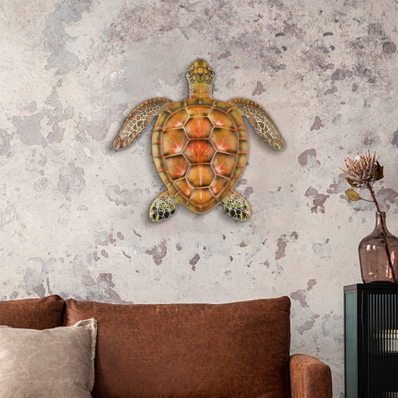 HBBKVI Metal Sea Turtle Wall Decor Sea Turtle Wall Art Decoration for Home Bedroom Living Room Office Garden Fence Aquarium Wall Decor Blue