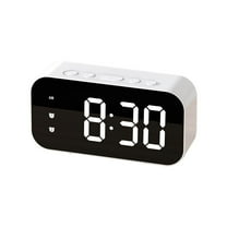 HBBKVI Mirror Alarm Clock, Voice Controlled Digital Clock for Adults Kids, Dual Alarm Digital Clock, White