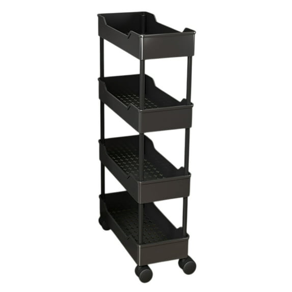 HBBKVI Mobile Storage Cart with Wheels, 35x16x6in Rolling Storage Rack, Multi-Tier Adjustable Shelf for Bathroom Kitchen Living Room, Easy Assembly