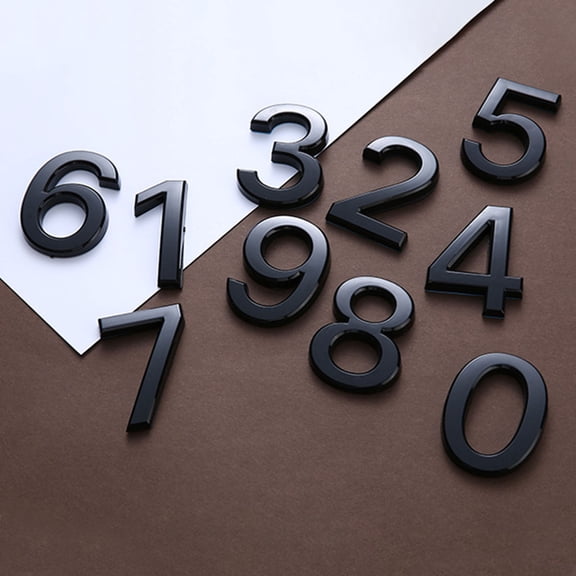HBBKVI Modern House Numbers Mailbox Numbers 0-9 Self-Adhesive Street Door Home Address Metal Numbers for Outside Or Inside Signs Easy Install
