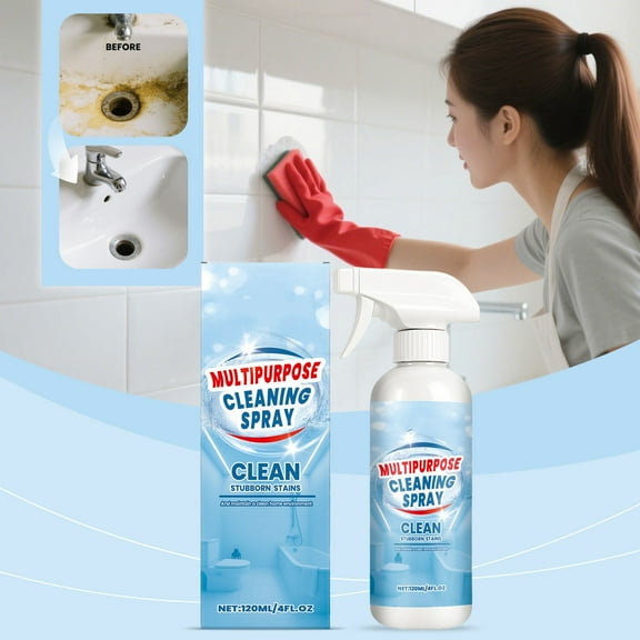 HBBKVI Multi Purpose Cleaning Spray 4 Fl Oz, Dense Foam for Stubborn Stains on Ceramic Tile Sink & Toilet, No Scrubbing Required, Household Cleaning Spray