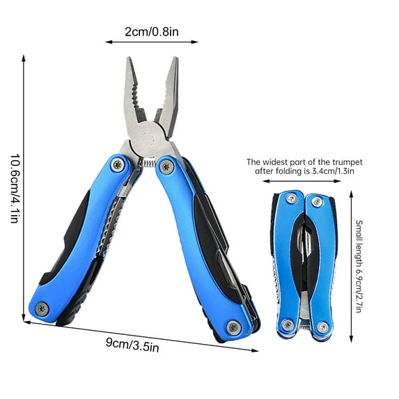 HBBKVI Multifunctional Foldable Mini Pliers for Outdoor, Fire Truck Mounted, Climbing - All-in-One Tool with Pliers, Cutter, Knife, Screwdriver, Opener - Portable Folding Design