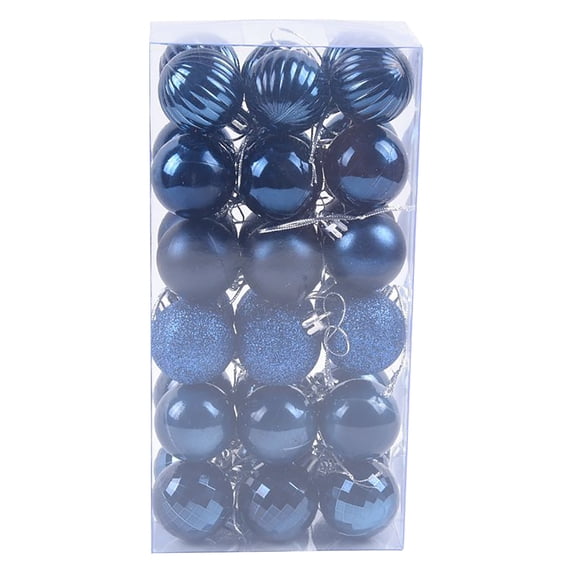 HBBKVI Navy Blue 1.6" Christmas Balls Christmas Tree Decoration Ornaments Shatterproof Hanging Balls for Birthday Halloween Holiday Wedding Decorations Set of 36pcs
