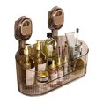 thumbnail image 1 of HBBKVI No-Drill Suction Shower Caddy with Drain Holes, Large Capacity Heavy-Duty Bathroom Storage Box, 12x5x5in Clear/Gray/Gold PET Organizer, 1 of 3