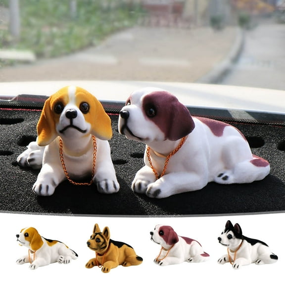 HBBKVI Nodding Dog Car Ornament Shaking Head Dog Resin Cute Doll Car Interior Cute Car Decoration Products Room Decor Desk Decor