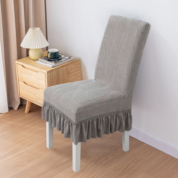 HBBKVI Non-Slip Stretch Chair Covers with Pleated Skirt for Home Dining Room, 17-22in Universal Fit, Gray