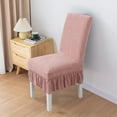 thumbnail image 1 of HBBKVI Non-Slip Stretch Chair Covers with Pleated Skirt for Home Dining Room, 17-22in Universal Fit, Pink, 1 of 6