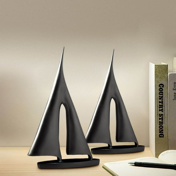 HBBKVI Pack of 2 Sculptures Sailship for Home Decor Statue Moderna Ships Decoration Nautical Decorative for Living Room Shelf Table Office Room Decor Desk Decor
