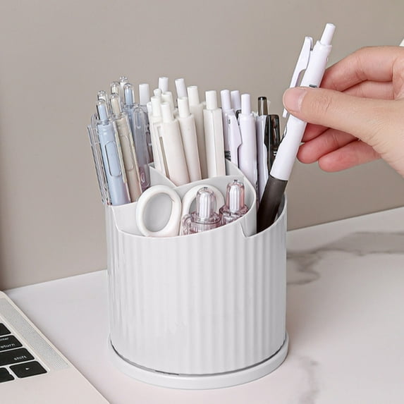 HBBKVI Pencil Holder, 360° Rotating Pen Holder for Desk Office, Pen Pencil Cup Stationery Holder Makeup Brush Holder