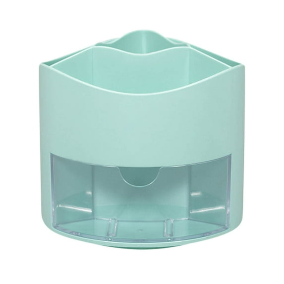 HBBKVI Pencil Holder with Drawer, 360 Degree Rotating Pen Holder for Desk Office, Makeup Brush Holder Pen Organizer