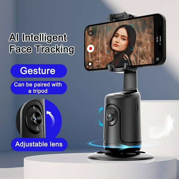 HBBKVI Phone Holder Selfie Stick 360 Rotating Facial Body Auto Tracking Smartphone for All Phones