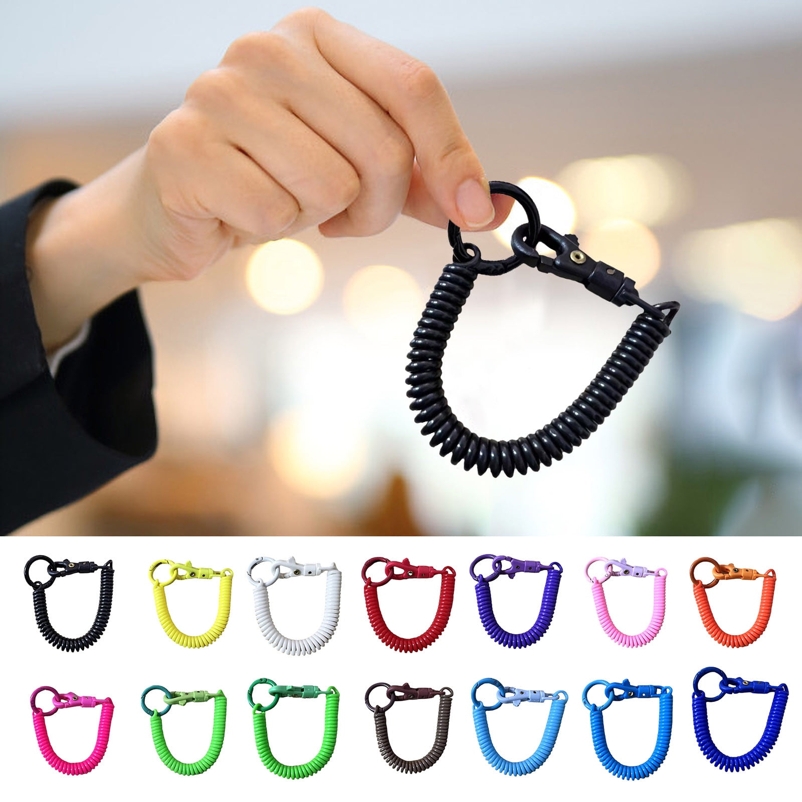 HBBKVI Plastic Spring Rope Key Chain Spring Mobile Phone Rope ...