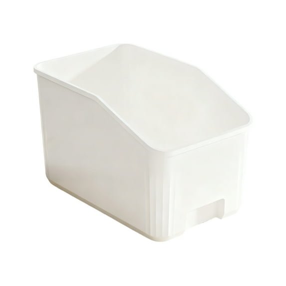 HBBKVI Plastic Storage Basket, White Organizer Box for Kitchen Cabinet, Narrow Space, 13.8x9.1x6.9in