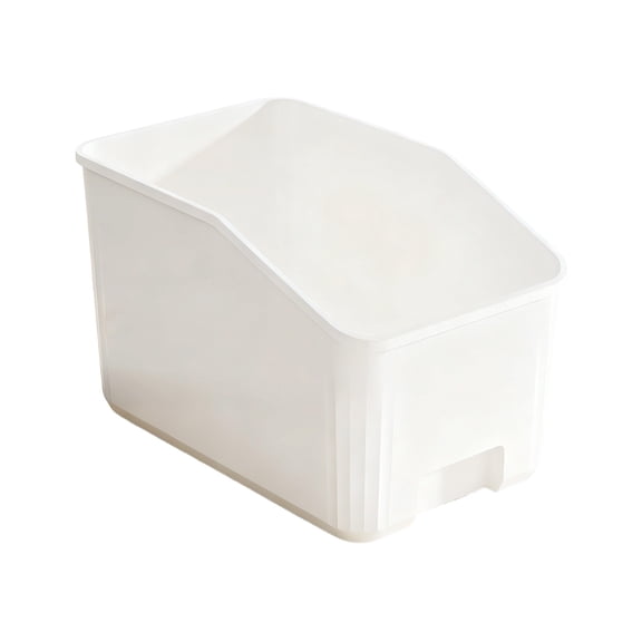 HBBKVI Plastic Storage Basket, White Organizer Box for Kitchen Cabinet, Narrow Space, 13.8x9.1x6.9in