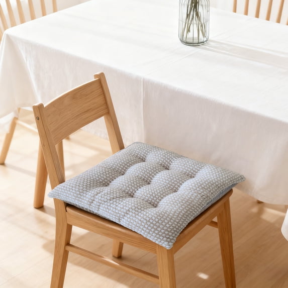 HBBKVI Plush Chair Cushion and Backrest Set, Super Soft Winter Seat Pad with Non-Slip Back, for Home Office Dining Room Chair, 16" x 16", Coffee, Removable & Washable