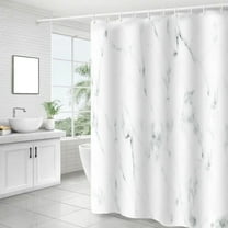 HBBKVI Polyester Shower Curtain Water-Repllent Printed Shower Curtains Set for Bathroom White Shower Curtain 39" x 71"