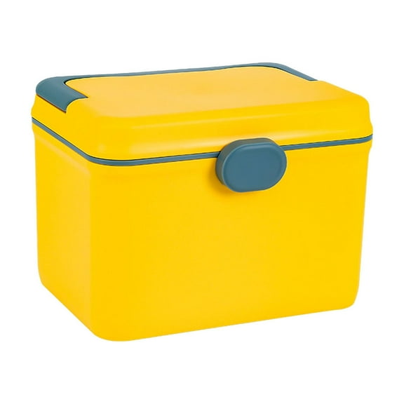 HBBKVI Portable First Aid Kit Box with Detachable Trays, Multi-Layer Compartment Organizer for Home, Travel, Car and Emergency, Blue/Yellow, 8x6x6in