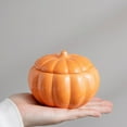 thumbnail image 1 of HBBKVI Pumpkins Jar with Cover Ceramic Pumpkins Shapes Tea Canister Portable Candy Jar Tank Can Candy Bowl Snack Thanksgiving Halloween Party Candlestick Halloween Decor, 1 of 7