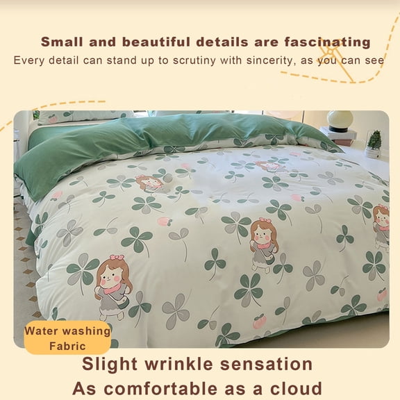 HBBKVI Quilt Cover, Floral Soft Comfy Quilt Cover for Home Hotel School, Wrinkle-Resistant Quilt Cover