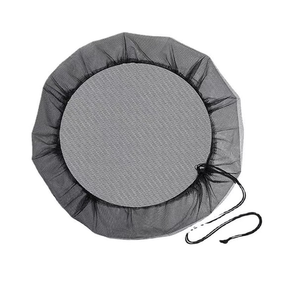 HBBKVI Rain Barrel Mesh Cover Reusable Water Filter with Adjustable Dstring for Garden, Black