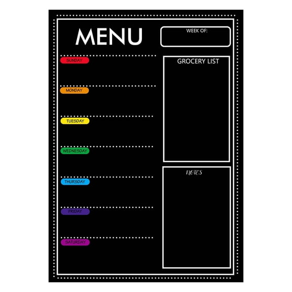 HBBKVI Refrigerator Magnetic Menu Board - Weekly Planner Calendar, Stain-Resistant PET Material, Easy to Clean, Kitchen Decor Gift, 10x14 Inch