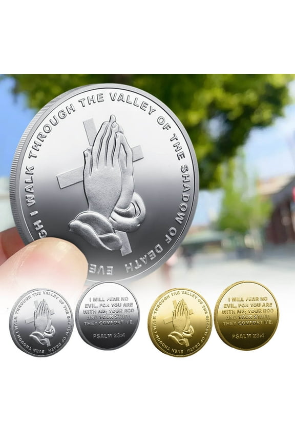 Religious Challenge Coin Colored Supplicate Creating Badges with Three-dimensional Relief Metal Crafts