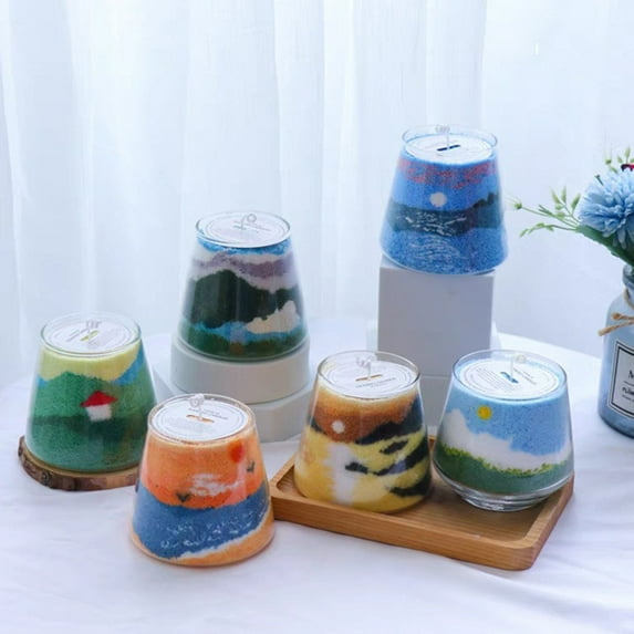 HBBKVI Sand Powder Candle DIY Sand Painting Candle Colored Aromatherapy Sand Wax
