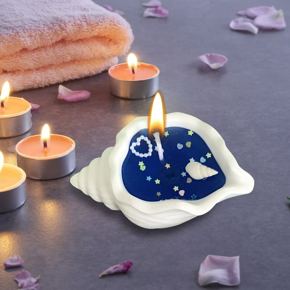 HBBKVI Scented Candles, Conch Single Wick Candle for Party Wedding Home Decor, Gift Candle Blue