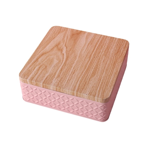 HBBKVI Set of 1 Iron Snack Storage Box, 6.8x6.8x2.4in Gift Tin Iron Packaging Box Thousand Layer Cake Snow Cake Storage Box Baked Candy Snacks Iron Box Gift Box
