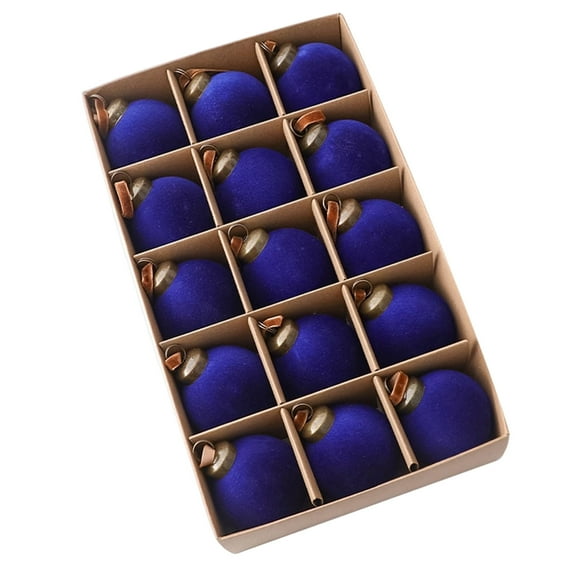 HBBKVI Set of 15 Velvet Flocked Christmas Balls 15 Pcs Velvet Christmas Balls Flocked Christmas Tree Ornaments Plastic Balls Xmas Decorative Hanging Ornaments Christmas Tree Decoration