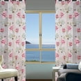 thumbnail image 1 of HBBKVI Set of 2 Embroidered Sheer Curtains 39" × 79", Rod Pocket Light Filtering Curtains for Living Room Wall, Window Curtain Panel Pairs Home Decor Pink, 1 of 5