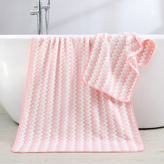 HBBKVI Set of 2 Herringbone Towels - Bath Towels Hand Towels, Super Soft Thickened Towels for Travel Bathroom Hotels, Quick Dry Highly Absorbent Towels Pink