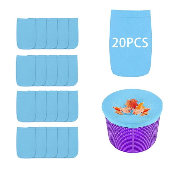 HBBKVI Set of 20 Pool Skimmer Filter Socks Pool Skimmer Filter Socks for Above Ground and Inground Pool Skimmer Basketnets Fine Mesh Screen Socks for Pool Skimmer Basket 20pcs