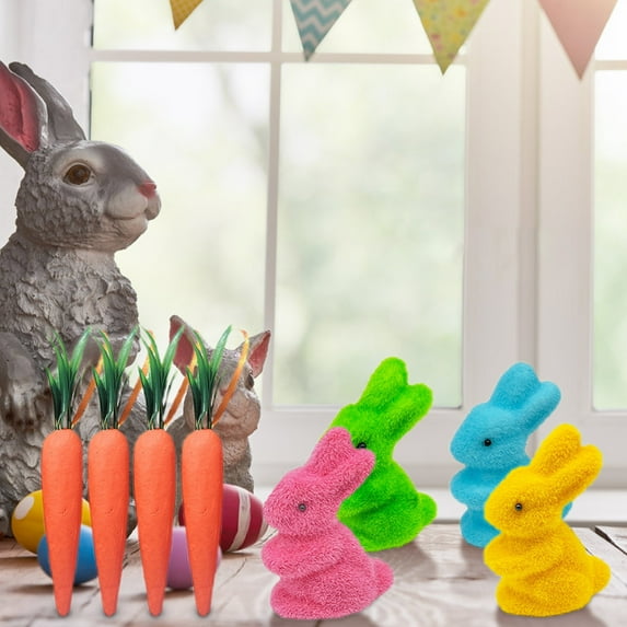 HBBKVI Set of 10 Easter Carrot Hanging Ornaments 2.95 Inch Easter Carrot Hanging Ornaments Artificial Easter Foam Glitter Carrots 10pcs