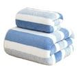 thumbnail image 1 of HBBKVI Set of 2 Stripe Towels - Bath Towels Hand Towels, Super Soft Towels for Bathroom Hotels, Quick Dry Highly Absorbent Towels Blue, 1 of 6