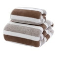 thumbnail image 1 of HBBKVI Set of 2 Stripe Towels - Bath Towels Hand Towels, Super Soft Towels for Bathroom Hotels, Quick Dry Highly Absorbent Towels Brown, 1 of 6