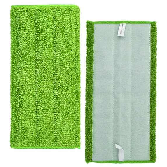 HBBKVI Set of 4 Mop Head Replacement, 12" Microfiber Mop Pads, Reusable Mop Headfor Floor Cleaning Wet Dry Use, Washable Mopping Pads, Green