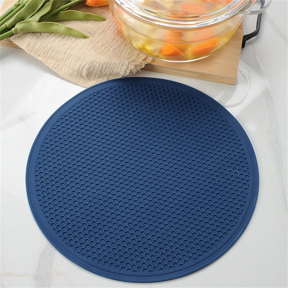 HBBKVI Silicone Trivet Hot Pad, Heat Resistant up to 240°F & Non-Slip, Food Grade Honeycomb Design Captures Condensation, for Dining Table Kitchen Use (11.8 Inch)